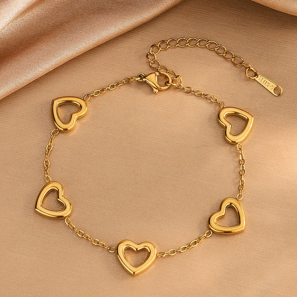 Wholesale Stainless Steel Jewelry Set With Heart Water Drop Bell Patterns 18K Gold Plated For Women