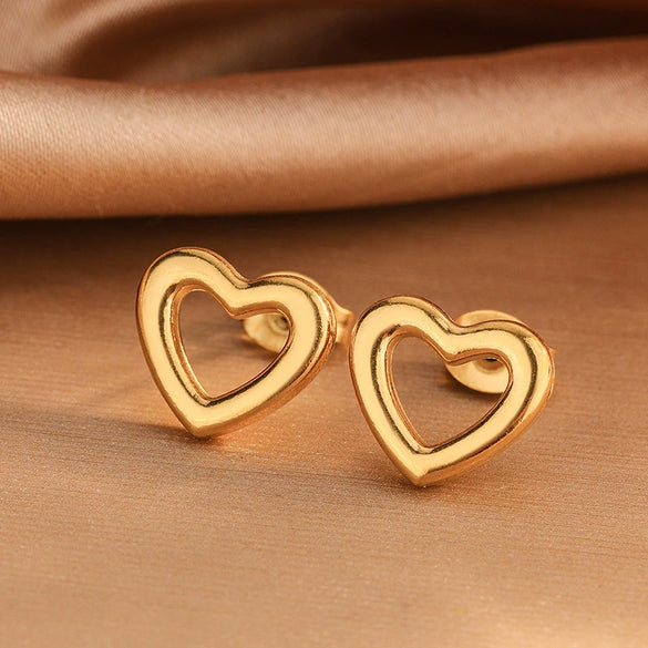Wholesale Stainless Steel Jewelry Set With Heart Water Drop Bell Patterns 18K Gold Plated For Women