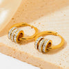 Wholesale Stainless Steel Jewelry Set With Love Shell Bracelet Snake Earrings Cuban Chain Zircon Necklace Electroplated For Women