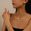 Wholesale Stainless Steel Jewelry Suit For Women With Love Water Drops Bell Patterns 18K Gold Plated