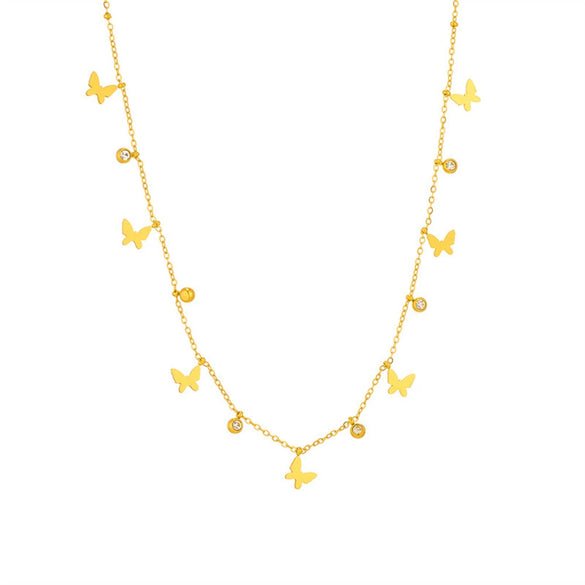 Wholesale Stainless Steel Jewelry Suit For Women With Love Water Drops Bell Patterns 18K Gold Plated