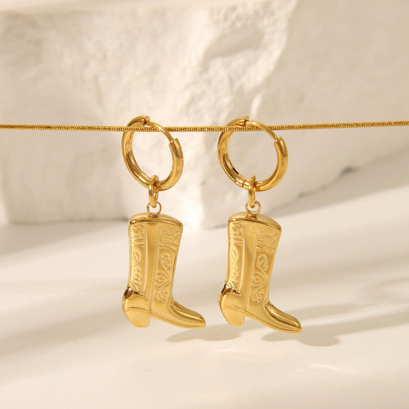 Wholesale Stainless Steel Jewelry With Boots Pattern Pendant And Snake Bone Chain Electroplated For Unisex