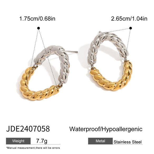 Wholesale Stainless Steel Jewelry With Geometric Design Gold And Silver Color Matching Electroplating Process