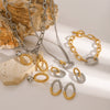 Wholesale Stainless Steel Jewelry With Geometric Design Gold And Silver Color Matching Electroplating Process
