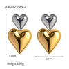 Wholesale Stainless Steel Jewelry With Geometric Pattern Gold And Silver Color Matching Electroplating Treatment Love Shape Nonfading Design