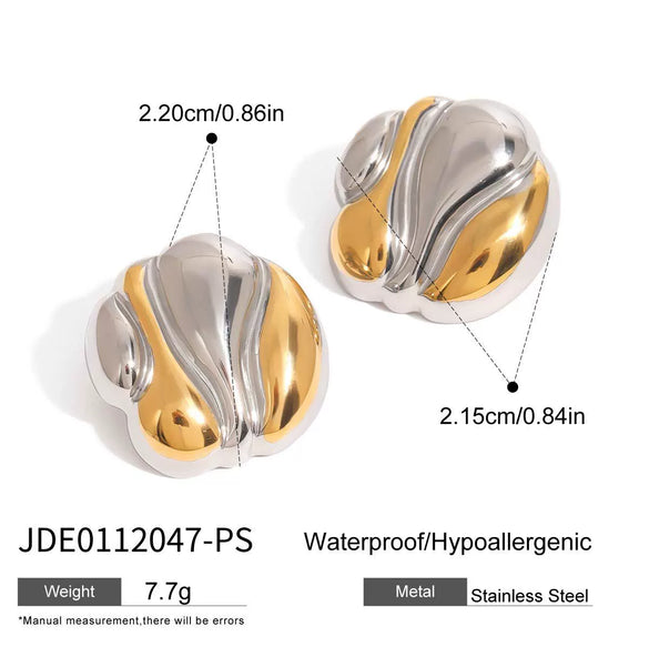 Wholesale Stainless Steel Jewelry With 18K Gold Electroplating Geometric Design And Gold And Silver Color Matching