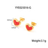 Wholesale Stainless Steel Jewelry With Love Pattern Lovely Style Pvd Furnace Vacuum Real Gold Plating O Word Chain Necklace And Earrings Set