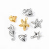 Wholesale Stainless Steel Jewelry With Starfish Dolphin Seahorse Shell Pendant Electroplated Marine Series