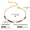 Wholesale Stainless Steel Jewelry Women's Original Design Geometric Fashion Bracelet With Pearl Inlaid Natural Stone And Electroplating Treatment