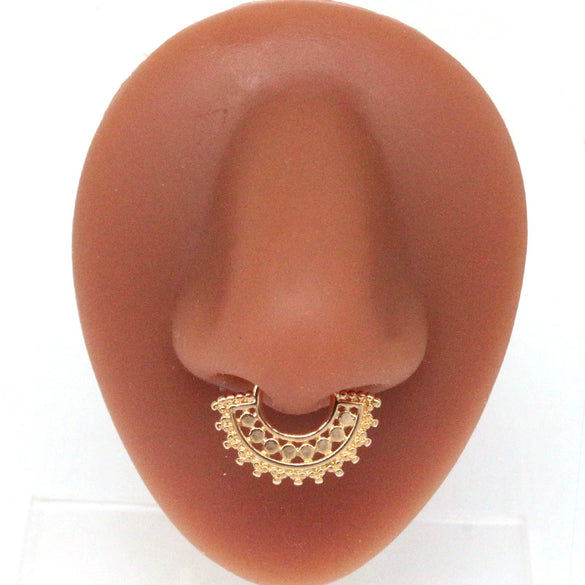 Wholesale Stainless Steel K9 Bow Nose Ring Jewelry With Electroplating Treatment