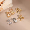 Wholesale Stainless Steel 18K Electroplated Flower And Bow Earrings For Women