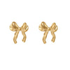 Wholesale Stainless Steel 18K Electroplated Flower And Bow Earrings For Women