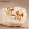 Wholesale Stainless Steel 18K Electroplated Flower And Bow Earrings For Women