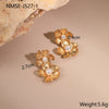 Wholesale Stainless Steel 18K Electroplated Flower And Bow Earrings For Women
