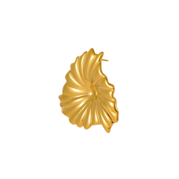 Wholesale Stainless Steel 18K Electroplated Flower Leaf Women's Fashion Light Luxury Earrings