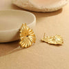 Wholesale Stainless Steel 18K Electroplated Flower Leaf Women's Fashion Light Luxury Earrings