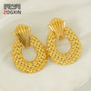 Wholesale 316L Stainless Steel 18K Electroplated Fruit Shape Hollow Design Women's Earrings