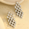 Wholesale Stainless Steel 18K Electroplated Geometric Hollow Women's Fashion Trend Earrings Jewelry