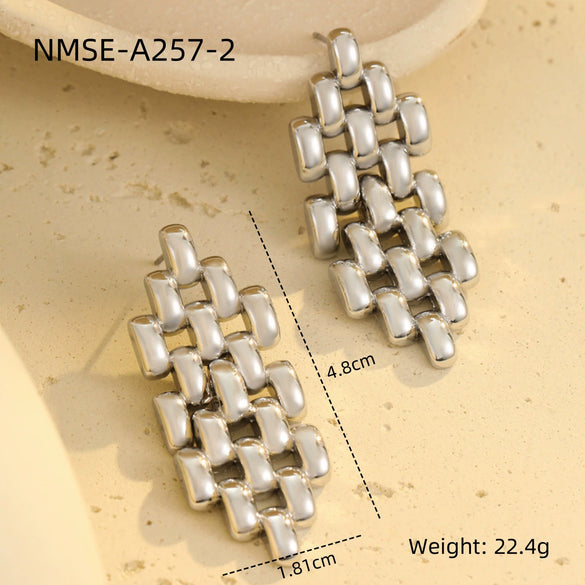 Wholesale Stainless Steel 18K Electroplated Geometric Hollow Women's Fashion Trend Earrings Jewelry