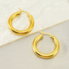 Wholesale Stainless Steel 18K Electroplated Geometric Ring Earrings For Women