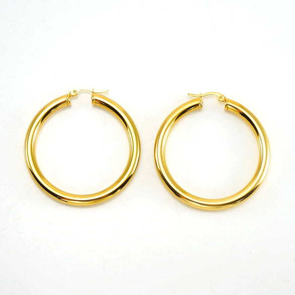 Wholesale Stainless Steel 18K Electroplated Geometric Ring Earrings For Women