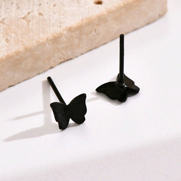 Wholesale Stainless Steel 14K Electroplated Heart And Animal Patterned Butterfly Earrings For Unisex