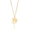 Wholesale Stainless Steel 18K Electroplated Letter Number Text Pattern Flower Pendant Necklace Jewelry