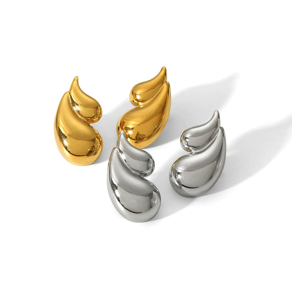 Wholesale Stainless Steel 18K Exaggerated Drop Shape Electroplated Women's Earrings