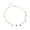 Wholesale Stainless Steel 18K Geometric Oval Zircon Tassel Women's Necklace With Electroplating