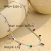 Wholesale Stainless Steel 18K Geometric Oval Zircon Tassel Women's Necklace With Electroplating