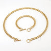 Wholesale Stainless Steel 18K Gold Electroplated Cuban Chain Men's All Match Bracelet Necklace Jewelry