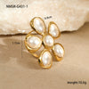 Wholesale Stainless Steel 18K Gold Electroplated Flower Shaped Hammered Earrings For Women