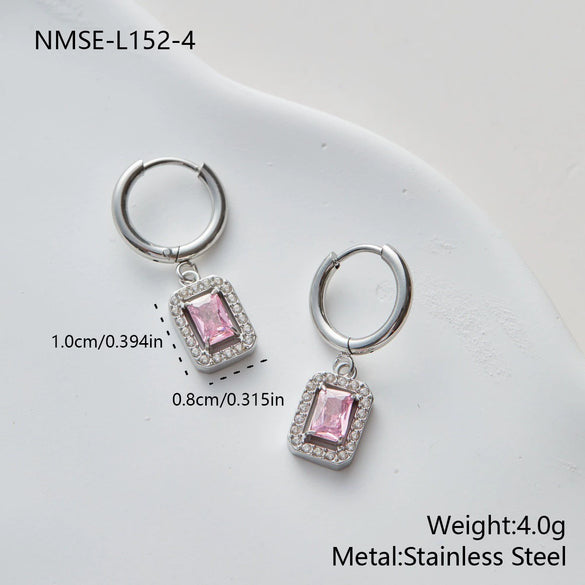 Wholesale Stainless Steel 18K Gold Electroplated Geometric Heartshaped Earrings For Women