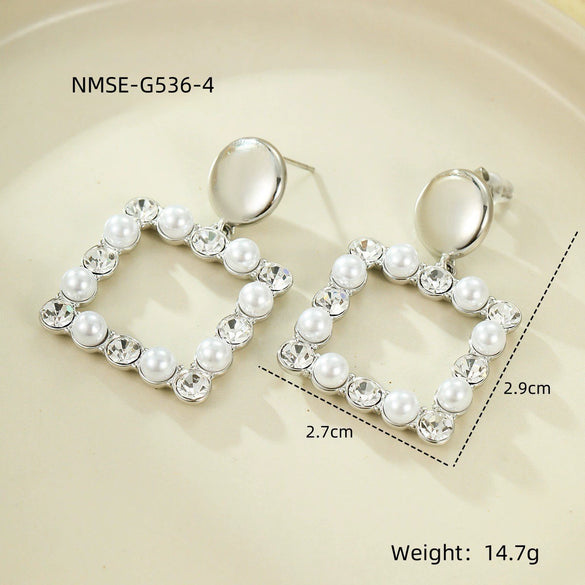Wholesale Stainless Steel 18K Gold Electroplated Geometric Heartshaped Earrings For Women