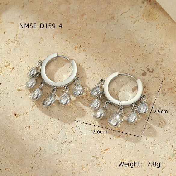 Wholesale Stainless Steel 18K Gold Electroplated Geometric Heartshaped Earrings For Women