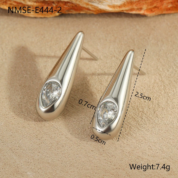 Wholesale Stainless Steel 18K Gold Electroplated Geometric Heartshaped Earrings For Women