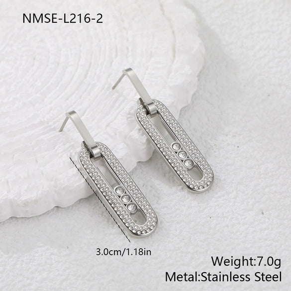 Wholesale Stainless Steel 18K Gold Electroplated Geometric Heartshaped Earrings For Women