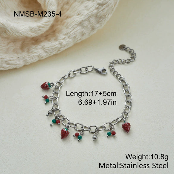 Wholesale Stainless Steel 18K Gold Electroplated Geometric Necklace And Bracelet Set For Women