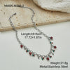 Wholesale Stainless Steel 18K Gold Electroplated Geometric Necklace And Bracelet Set For Women