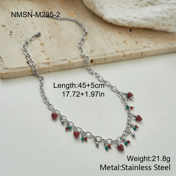 Wholesale Stainless Steel 18K Gold Electroplated Geometric Necklace And Bracelet Set For Women