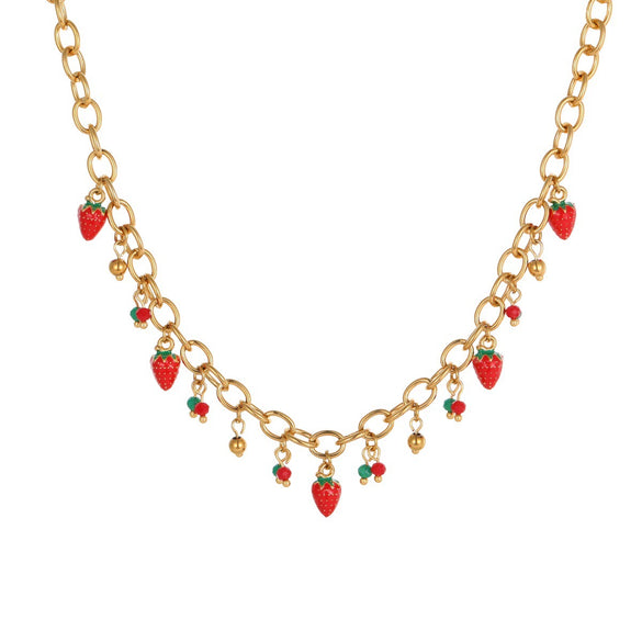 Wholesale Stainless Steel 18K Gold Electroplated Geometric Necklace And Bracelet Set For Women