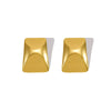 Wholesale 316L Stainless Steel 18K Gold Electroplated Geometric Rectangular Concaveconvex Square Earrings