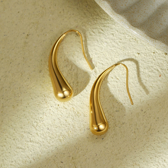 Wholesale Stainless Steel 18K Gold Electroplated Retro C Shaped Earrings And Bracelet For Women