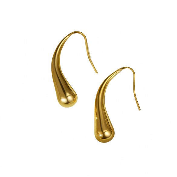 Wholesale Stainless Steel 18K Gold Electroplated Retro C Shaped Earrings And Bracelet For Women