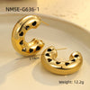 Wholesale Stainless Steel 18K Gold Electroplated Retro Irregular Water Drop Texture Women's Earrings