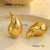 Wholesale Stainless Steel 18K Gold Electroplated Retro Irregular Water Drop Texture Women's Earrings