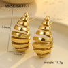 Wholesale Stainless Steel 18K Gold Electroplated Retro Irregular Water Drop Texture Women's Earrings