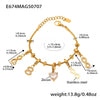Wholesale 316L Stainless Steel 18K Gold Electroplated 8Shaped Heart Geometric Pattern Pendant Bracelet For Women