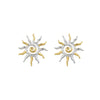 Wholesale Stainless Steel 18K Gold Electroplated Twisted Sun Flower Earrings For Women