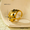 Wholesale Stainless Steel 18K Gold Inlaid Drop Shape Color Zircon Electroplated Women's Drop Ring Earrings